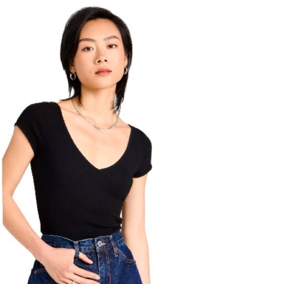 Re/Done by Hanes Black 100% Cotton Made in USA Short Sleeved T-Shirt Top Size S - Picture 1 of 15